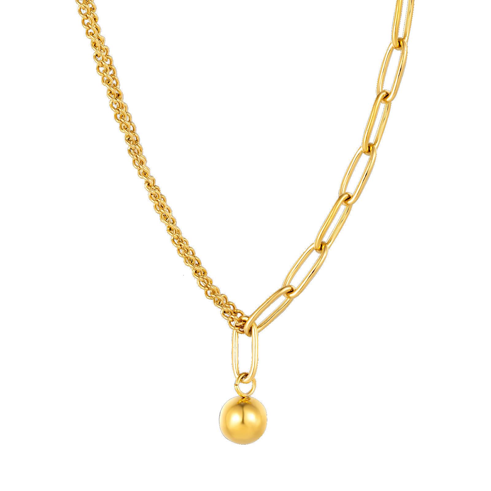 

Маленький золотой шарик простая цепочка ожерелье ключицы цепочка женская ins мода хип-хоп ювелирные изделия