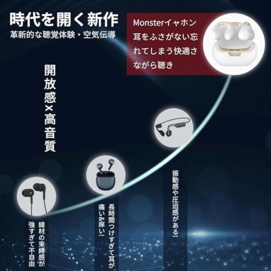 Monster 2025 New Trend Air Conduction Bluetooth Wireless Sound Noise Bluetooth Sound Leakage Instant Independent Left and Right Fast 6D Immersive
