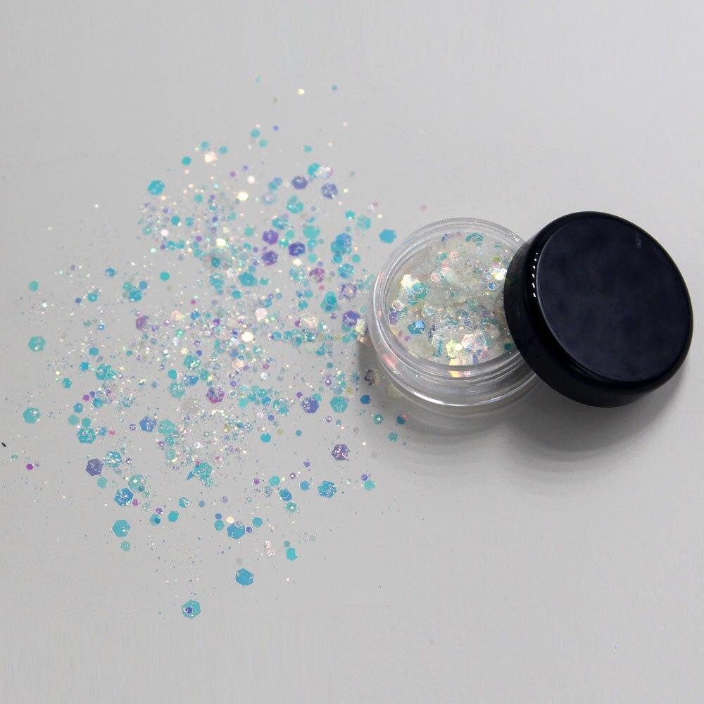 1 Box Sparkly Face Jewelry Laser Sequins Decorations Eye Shadow Nail Art Glitter Powder Body Art Stickers Makeup Festival Party