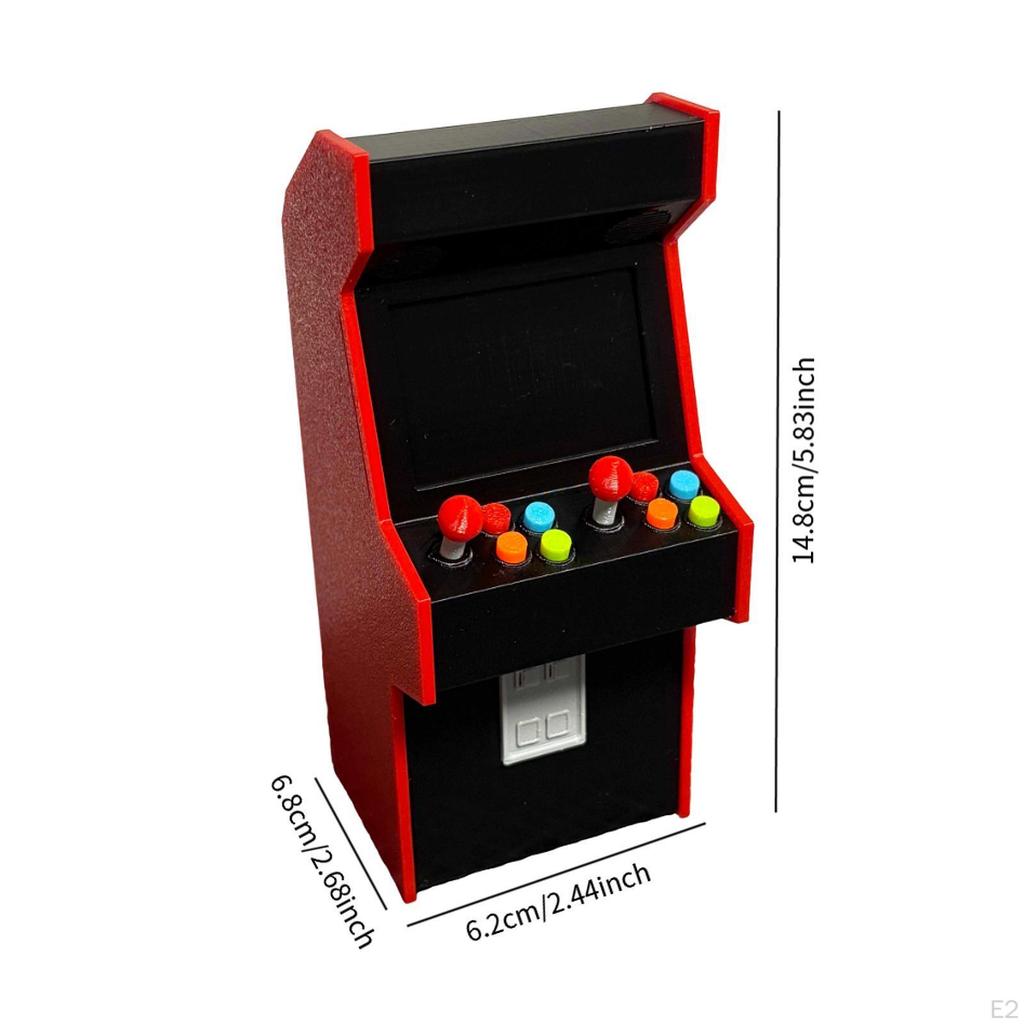 Mini Arcade Model 1:12 Scale Retro Gaming Console Simulation for Tabletop Decor Playhouses