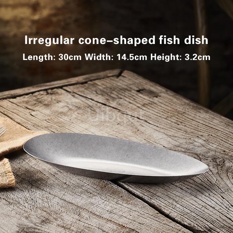 Creative irregular plate High-end stainless steel outdoor tableware Western-style dinner plates Vintage alien-shaped plate