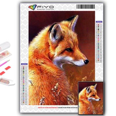 Popolare 5D Fai da te Punto Croce Animale Volpe Pittura Trapano Completo Kit Artigianale Punto Croce Adesivo da Parete Decorazione Casa