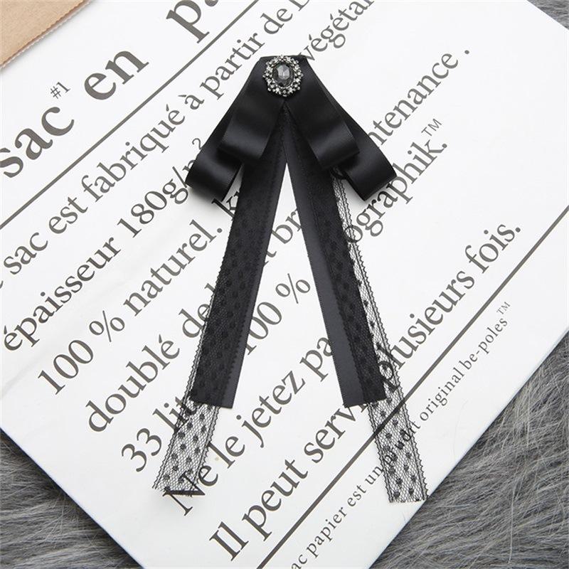 Black Fabric Bow Brooches For Women College Style Collar Flower Lapel Pins  Necktie  Jewelry Gifts