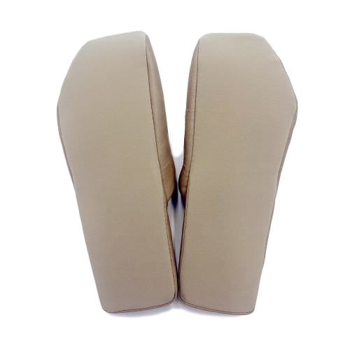 Belle Maison Washable Synthetic Leather Slippers, Perfect for Indoor Use, Light Beige