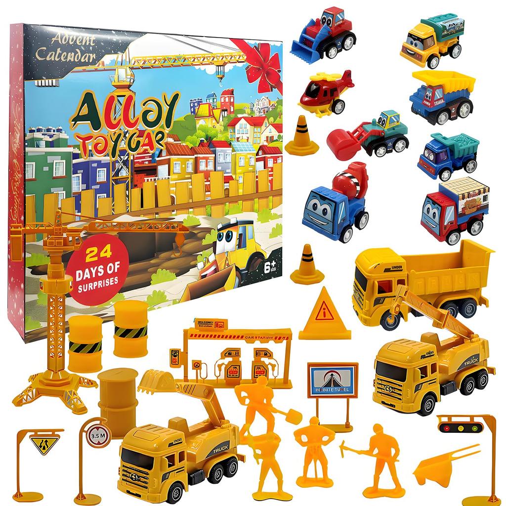 Advent Calendar 2024 Toy Vehicle Toy Construction Construction Vehicle Set Engineering Car Present Christmas Holiday Countdown Playset Countdown To