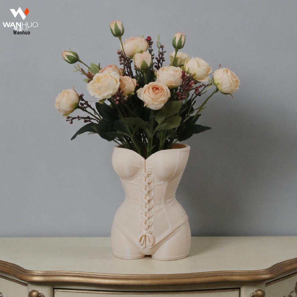 3D Printed Realistic Woman Waist-Cinching Vase Pen Holder - Desktop Decoration & Multi-Purpose Ornament