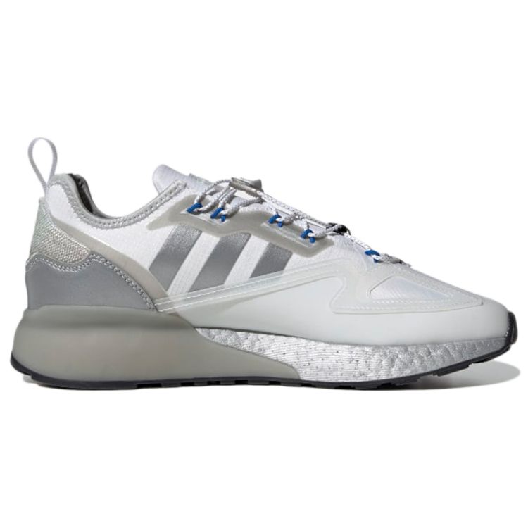 adidas Scarpe da ginnastica unisex ZX 2K Boost Safety First Bianco Bianco Nuvola Argento Metallizzato GY1208