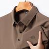 Polo da Uomo di Alta Gamma T-Shirt a Maniche Corte Business Casual Tinta Unita Goffrata Top a Mezza Manica