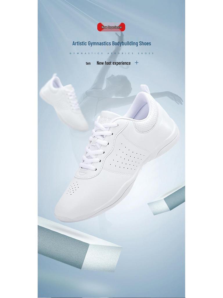 Unisex Gymnastik- und Cheerleading-Schuhe – Weiße Sohle Fitness-, Tanz-, Wettkampf- und Trainingsschuhwerk