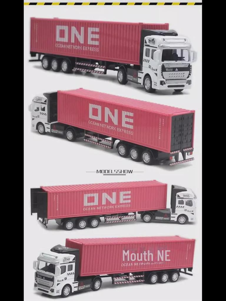 Grenzüberschreitendes Legierungs-Großes Baustellenfahrzeug Transport-LKW Sattelzugmaschine Modell Spielzeug für Jungen mit englischer Verpackung