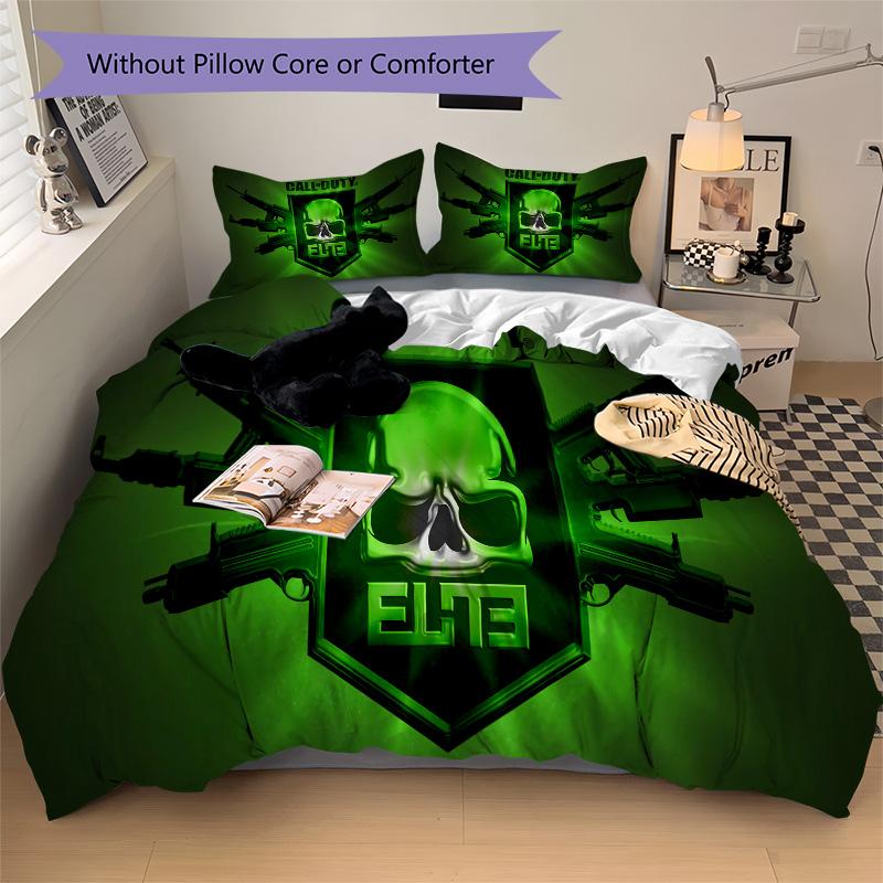 Call Duty Bedding 3 Piece Set HD Print Duvet Cover Pillowcases for Teens Adult Bedroom Decoration Christmas Gift