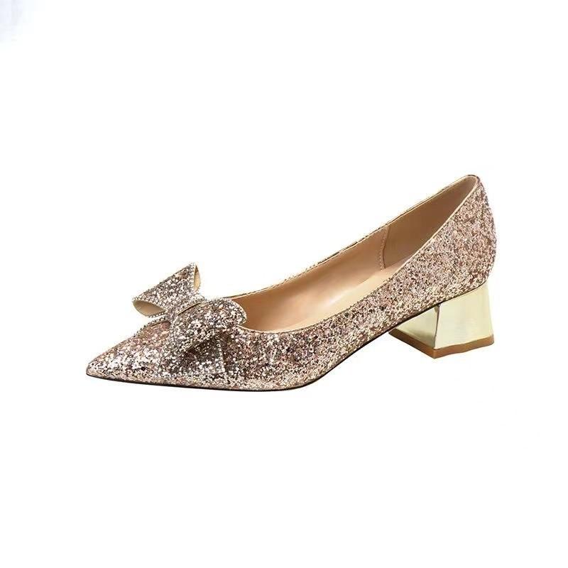 Chińskie buty ślubne damskie buty ślubne pokaz hezhu suknia ślubna buty dla druhen kryształowe szpilki wysokiej klasy spotkanie roczne