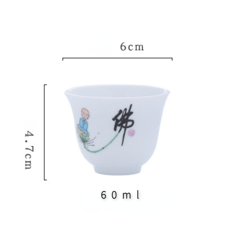 Exquisite White porcelain kungfu tea cup 1pcs,Chinese Teacup Sets teaware China tea cup set,Travel Tea Bowl Kung Fu Tea Set