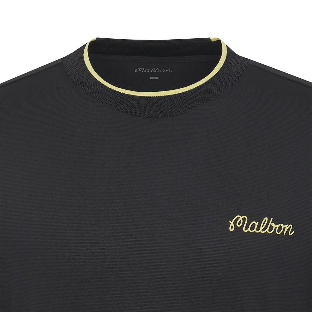 MALBON GOLF Back Bucket Point Mock Neck T-Shirt Black (Man)