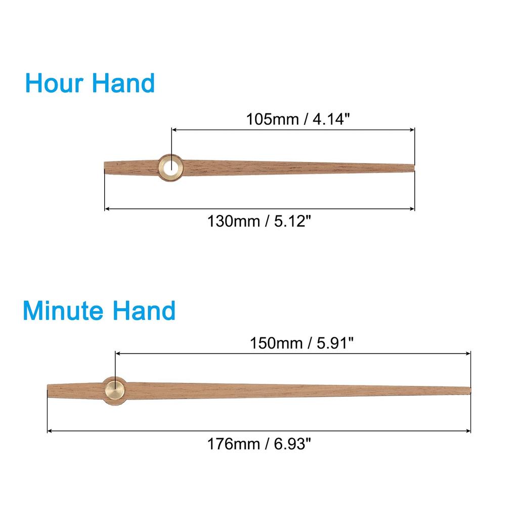 PATIKIL Replacement Clock Hands Set of Wooden Clock Hand Parts for Wall DIY Home Art Decoration E3 4, 16-inch Clocks, Repair,