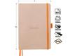 Rhodia Rhodiarama Goal Book Notebook, A5, Dotted Grid, 240 Pages, Italian Leather Cover, Rose Smoke, CF117803