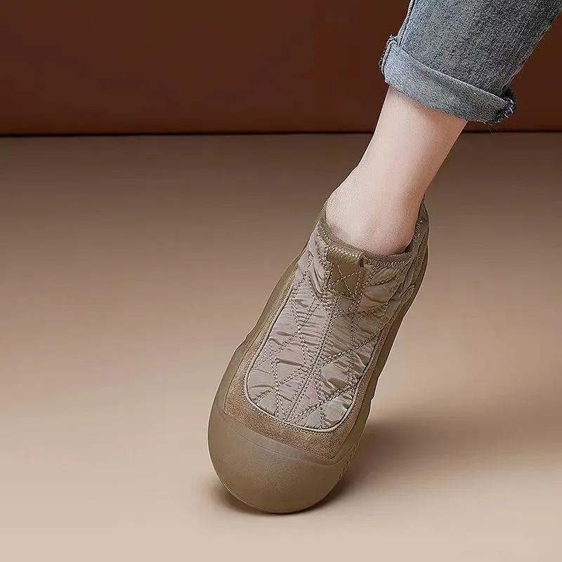 Fashion Ladies Shoes 2024 Hot Sale Ankle Women's Boots Fashion Round Toe Casual Boots Women Winter Plus Velvet Keep Warm Shoes for Women