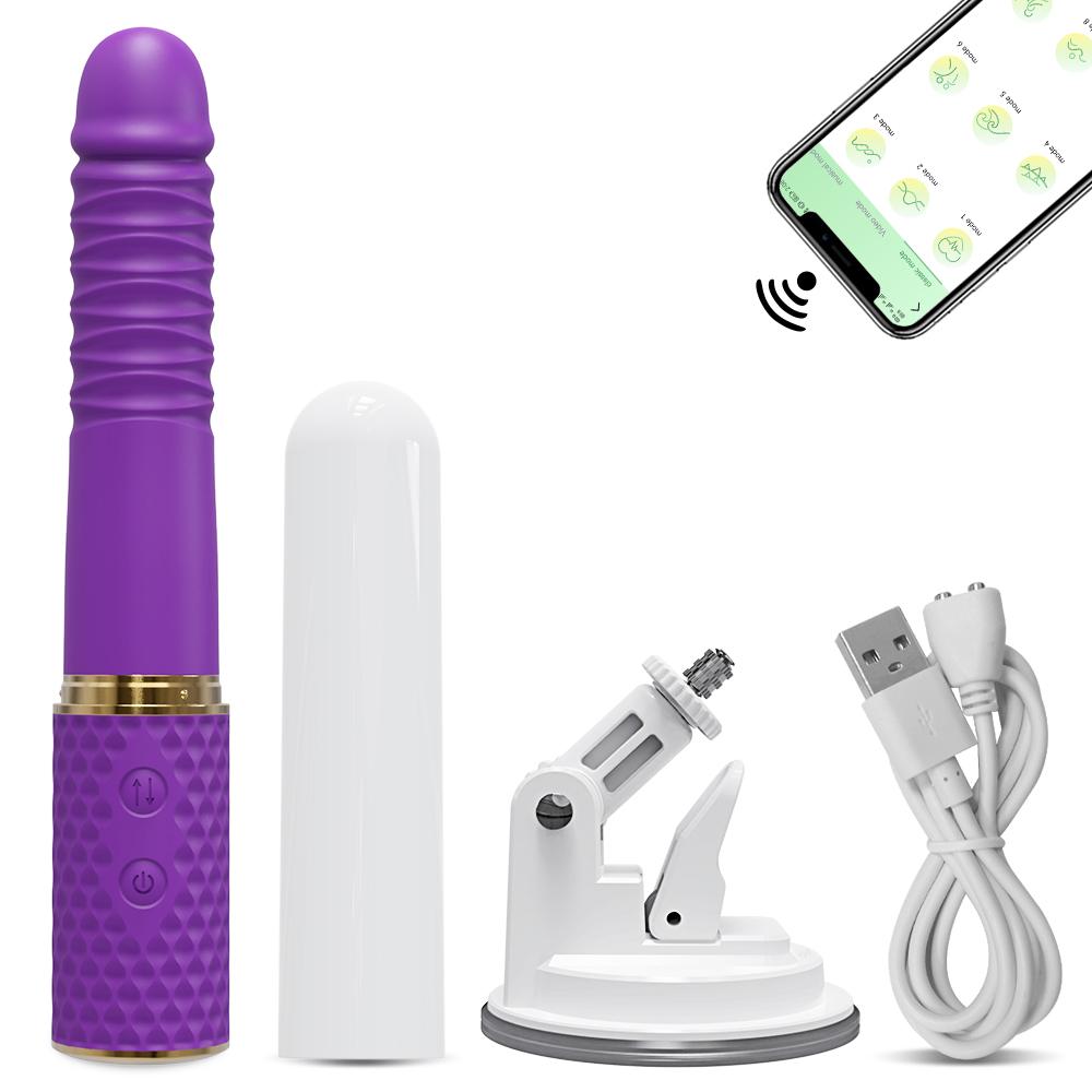Teleskop-Dildo-Vibratoren für Frauen, G-Punkt, stoßend, einziehbar, vaginal, Sexspielzeug für Erwachsene, weibliche Masturbation, automatisch