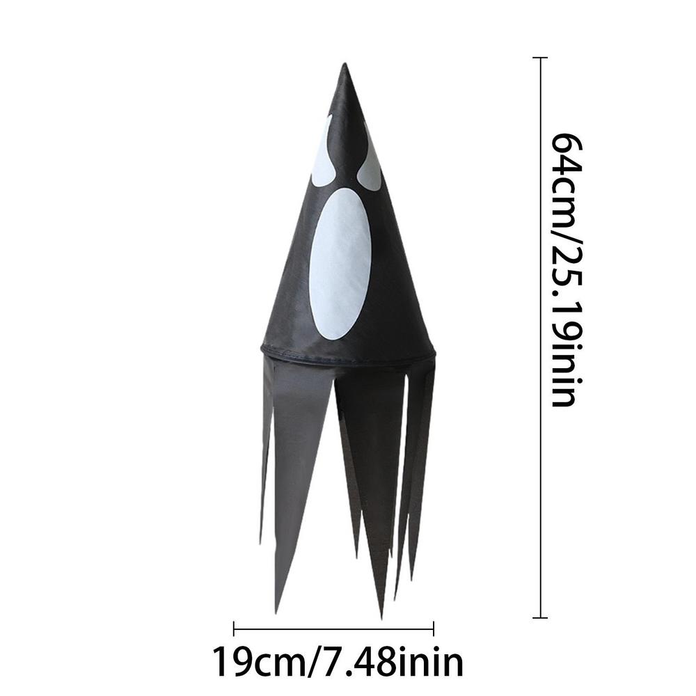 

Halloween wind pipe flag ghost wind direction flag with colored lights and tassels reusable home holiday party decoration чёрный