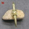 Men's Trendy Copper Dragon Claw & Wolf Tooth Keychain Pendant – European & American Style