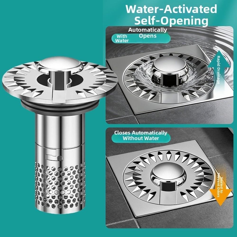 Durable Self-draining Floor Drain Core Auto Open Anti-Odor Deodorizing Drain Universal Anti-Clog Sink Strainer Household