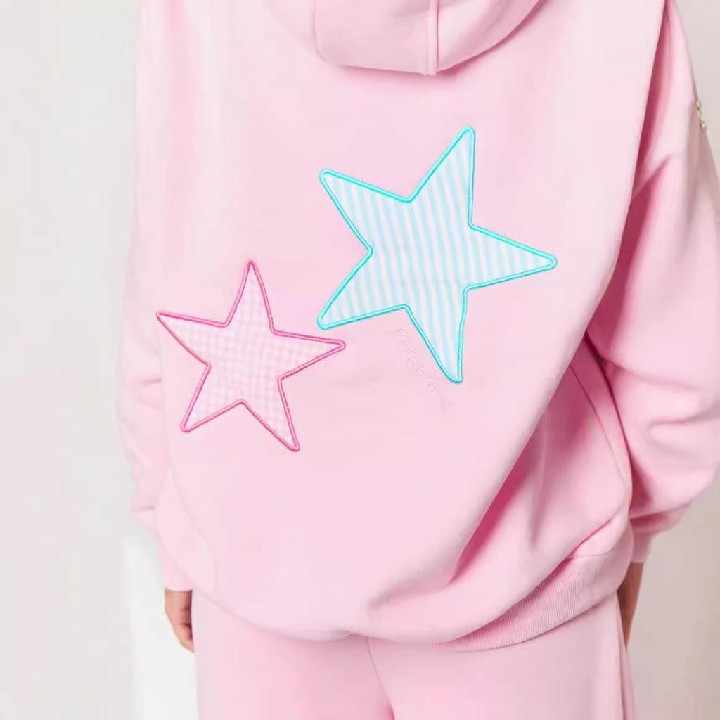 Women's Fleece-Lined Hoodie with Letter Print & Kangaroo Pocket