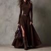 2025 Autumn/Winter European & American Fashion Long Dress with Belt