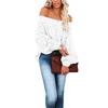 Autumn and winter new Temu hot-selling word shoulder loose knitted sweater solid color pullover sweater women