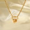 Stainless Steel Cross Chain Starfish Shell Heart Pearl Pendant Necklace Unique Creative DIY Jewelry