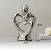 Minimalist couple statue Heart to Heart Couple Ornament Resin character sculptures Light luxury wedding gift home room decor