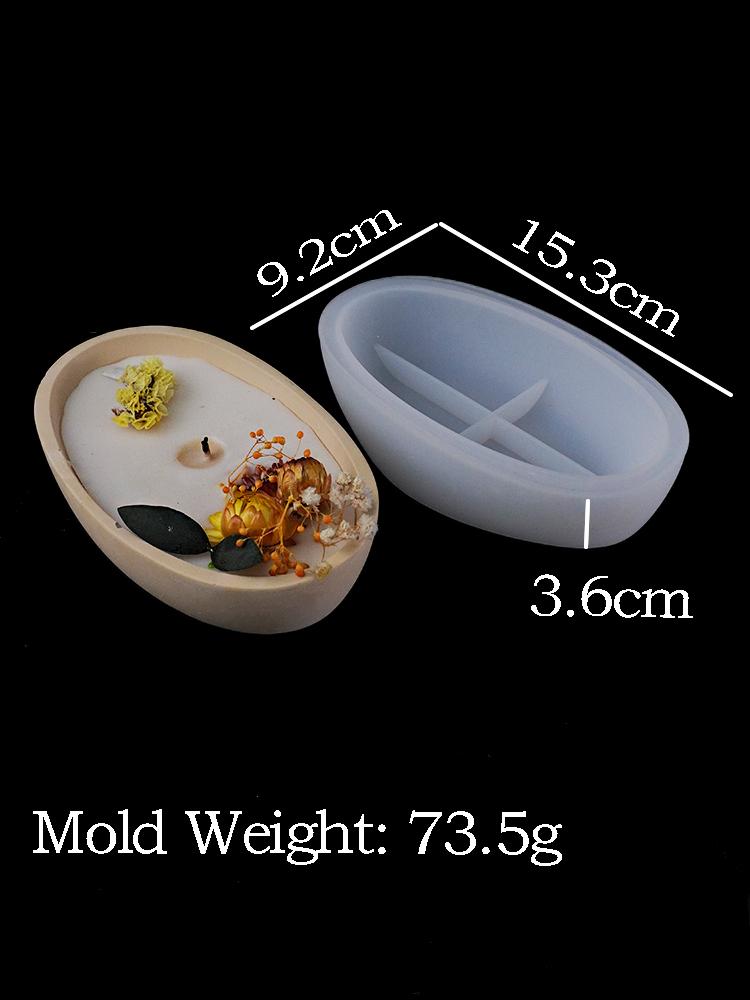 

Elliptical Storage Tray Silicone Mold DIY Ship Shape Candle Vessel Craft Making Plaster Resin Planter Caating Molds Home Decor