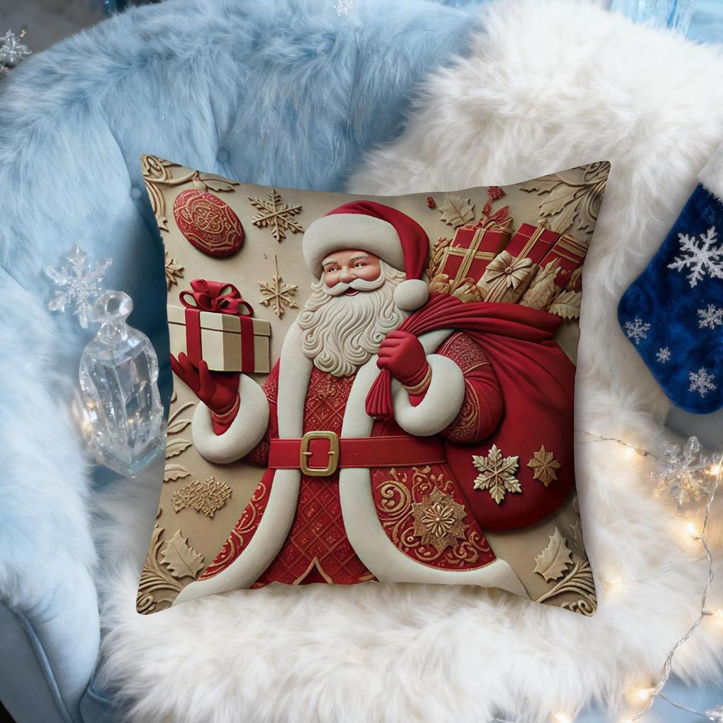 Couch Pillow Covers 3D Visual Effect Decorative Cushion Pillowcases Christmas Decorative Throw Pillow Covers For Holiday Winter