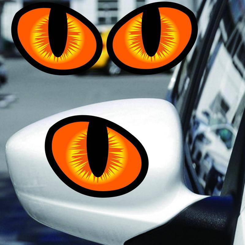 1 Paar 3D Stereo Katzenaugen Aufkleber Auto Sicherheits Reflektierender Aufkleber Nachtfahrt Automobil Rückspiegel Dekorationsaufkleber