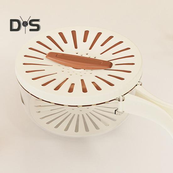 Multi Functional Food Drainage Basket with Foldable Handle Food Grade BPA Free Stackable Fruits Vegetables Storage Basket with Lid