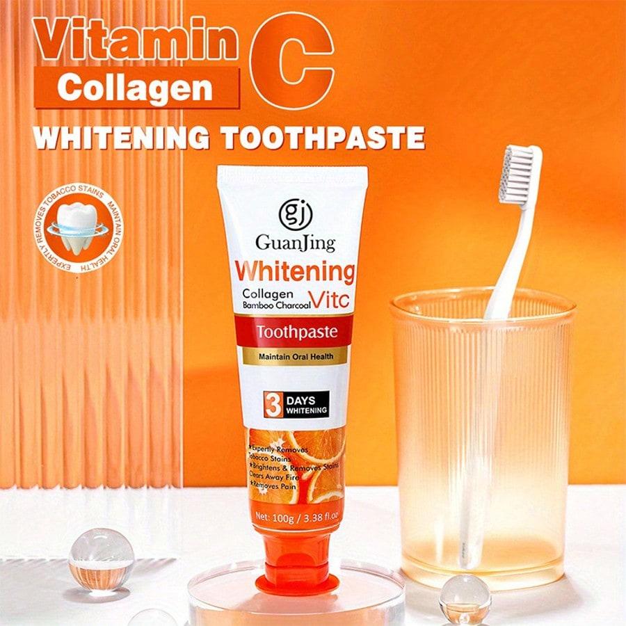 100g Vitamin C Toothpaste Mint Flavor for Teeth Whitening Stain Removal and Fresh Breath Oral Care