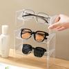 2Pcs Transparent Sunglasses Show Rack Plastic Glasses Shelf Portable Glasses Holder  Desktop