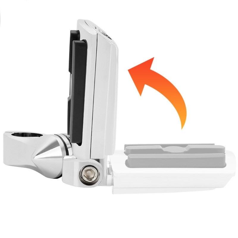 Motorcycle Highway Pegs Short Angled ride Footrests with Adjustable Mount Aluminum Rubber for 1.25" Engine Guard