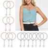 Women Slip Chain Necklace with Heart Pendant Cuban Link Neckchain Adjustable Length Clavicle Chain Metal Jewelry