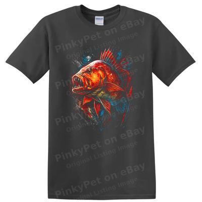Fish Graphic Art T Shirt Ocean Fishing Sports Creative Design Tee