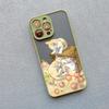 Lovely Cats Flower Case For iPhone 16 15 14 Plus Pro Max 13 12 11 Pro Max Mini 7 8 Plus X XR XS SE2 Phone Cases Shockproof Cover