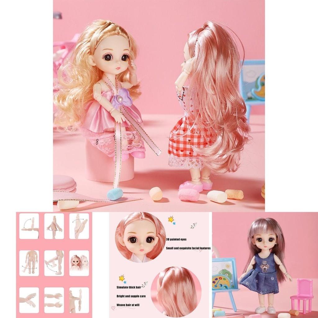 1/12 6.6in Bjd Princess Dolls Cute Moveable Joints Kids Birthday Gift