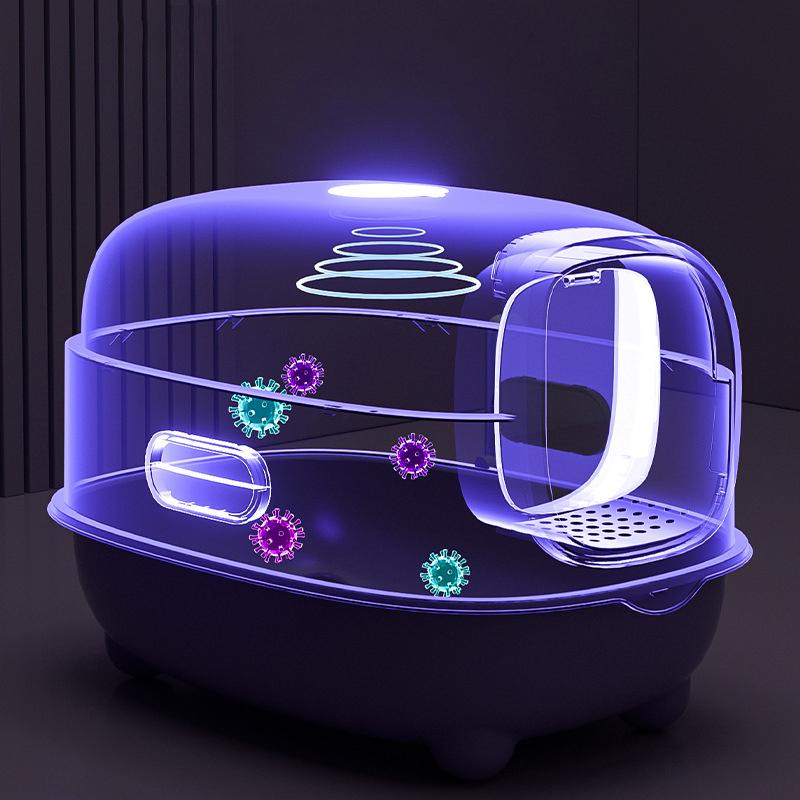 Geschlossene Katzentoilette, spritzwassergeschützt, geruchsisolierend, doppelt verwendbar, faltbares Design, bietet Platz für Katzen mit einem Gewicht von weniger als T