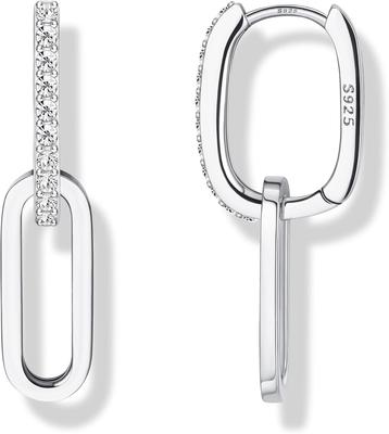 925 Sterling Silver Huggie Earrings for Women 19K Gold Plated Small Dangle Hoop Earrings Dangle Charm Cross Pike Moon Star Hypoallergenic