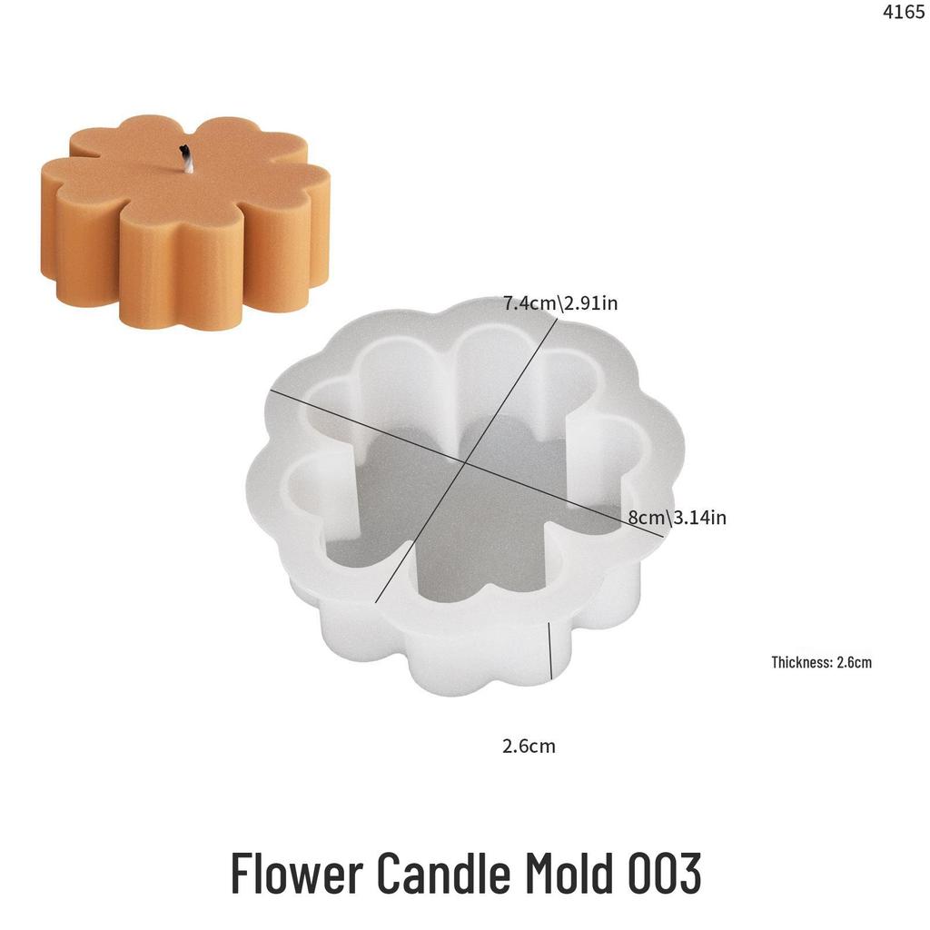Poppy DIY Epoxy Resin Clover & Petal Candle Silicone Mold