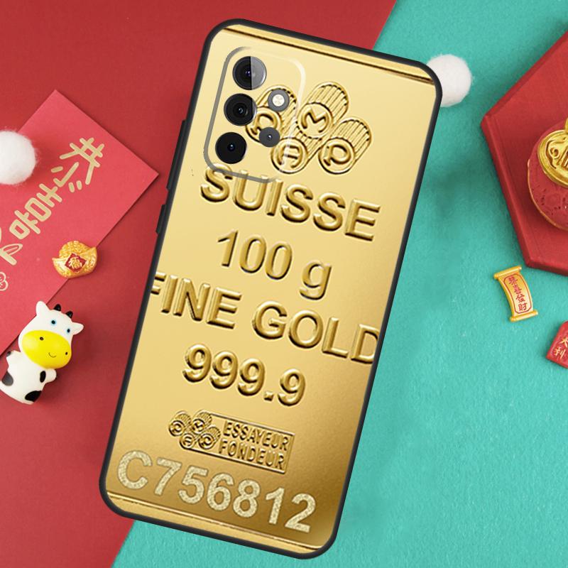 Switzerland Fine Gold Case For Samsung Galaxy A55 A35 A15 A54 A34 A14 A52 A32 A12 A13 A33 A53 A17 A16 A26 A36 A56