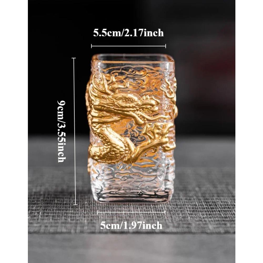 

Стеклянная чайная чашка Чашка «Золотой дракон» Жаропрочное стекло Мастер-чашка Одинарная чашка 51-100ml