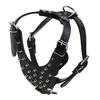 Adjustable PU Dog Harness with Metal Studs Round Head Spike for Walking Training Outdoor Travel Large Small Dogs Pet Supplies