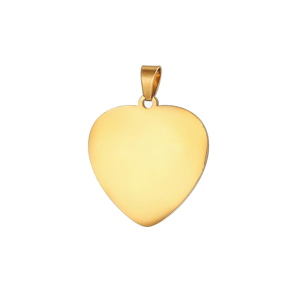 Stainless Steel Heart Pendant Blank Disc for DIY Marking