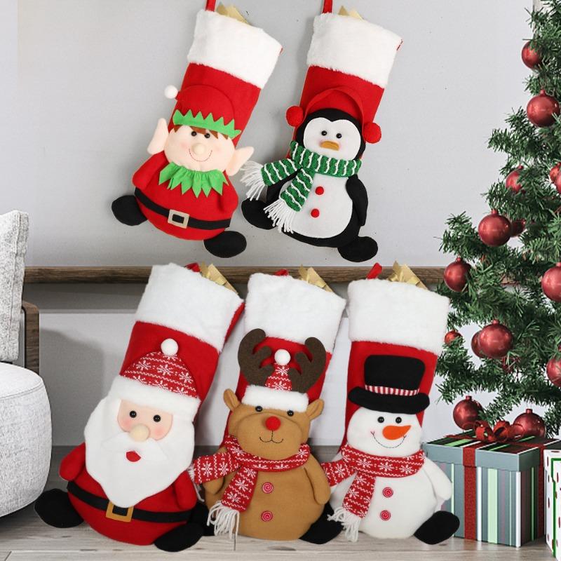 New Christmas stockings, cartoon old man snowman elk Christmas decorations, Christmas pendant gift bags