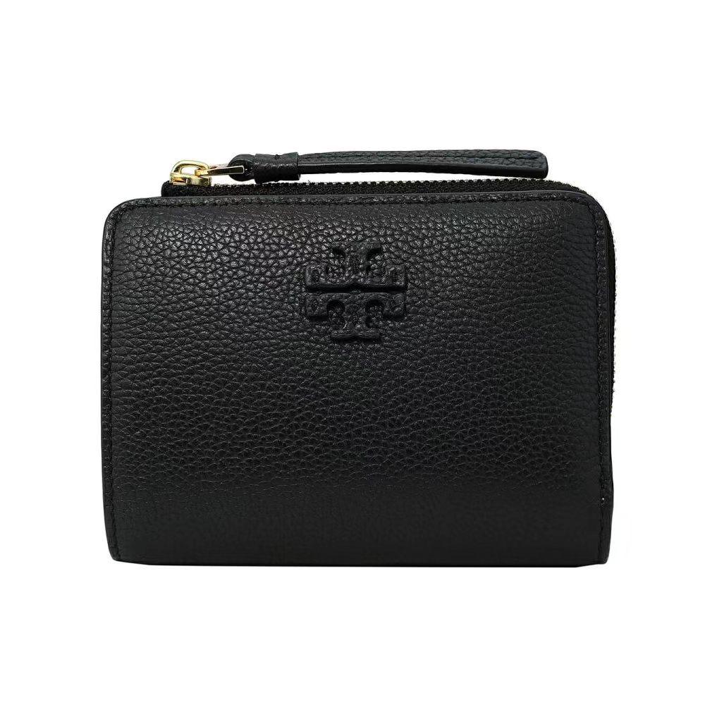 

Tory Burch Mcgraw Logo Pin Buckle Closure Double Fold Wallet Women Wallet Black 158904-001 Basic Set (Bag+Dust Bag)